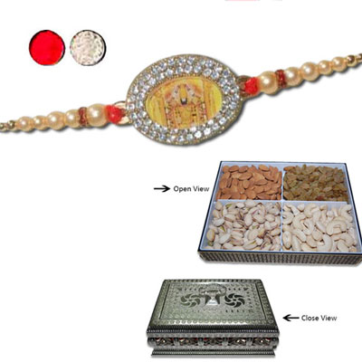 "Rakhi - FR- 8550 A  (Single Rakhi), DryFruit Box - code DFB3000 - Click here to View more details about this Product